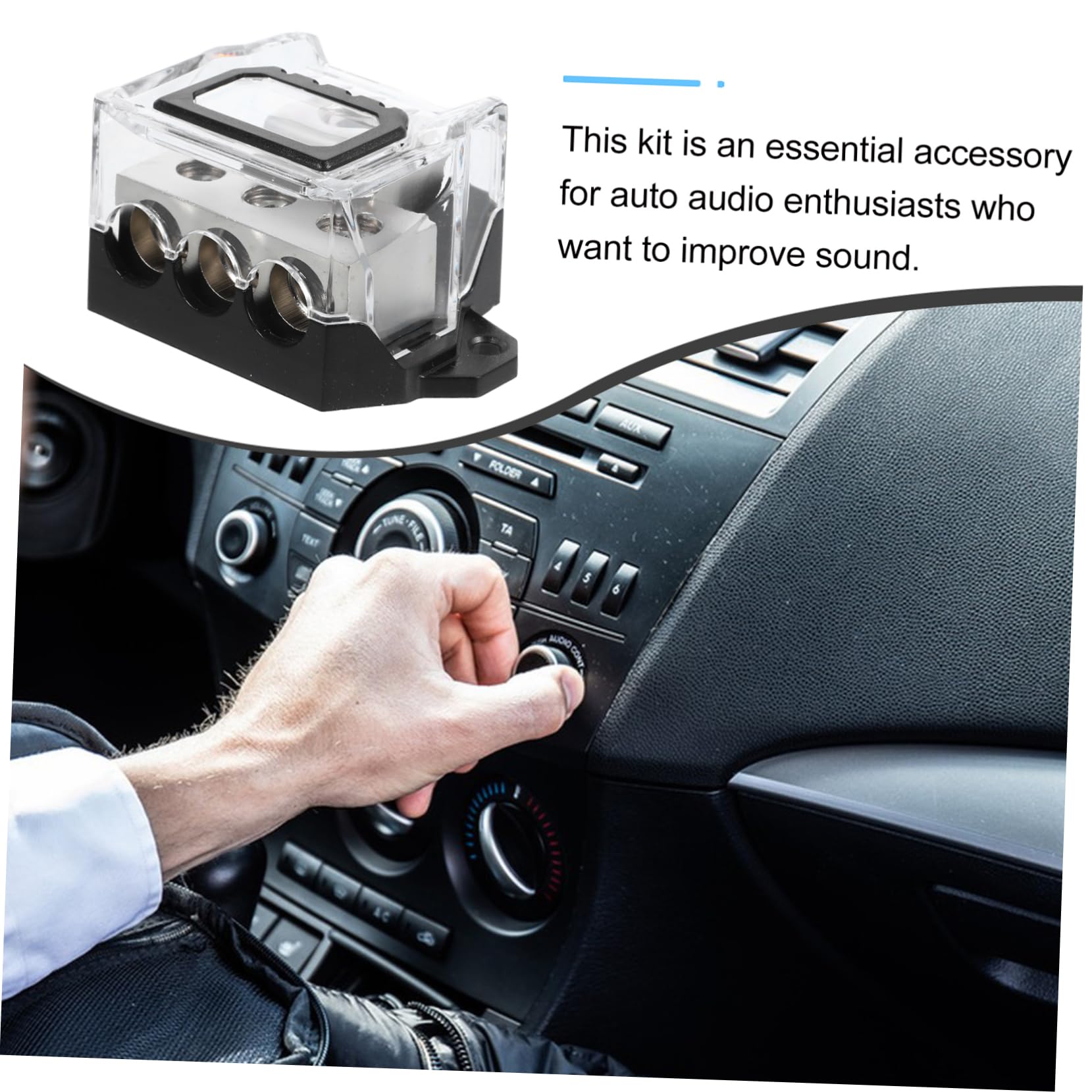 Gatuida 5stücke Sicherungsbox Für Auto-audioverstärker Wege Verteilung Schutz Vor Kurzschlüssen Universelle Kompatibilität Für Auto-Audio-Upgrade