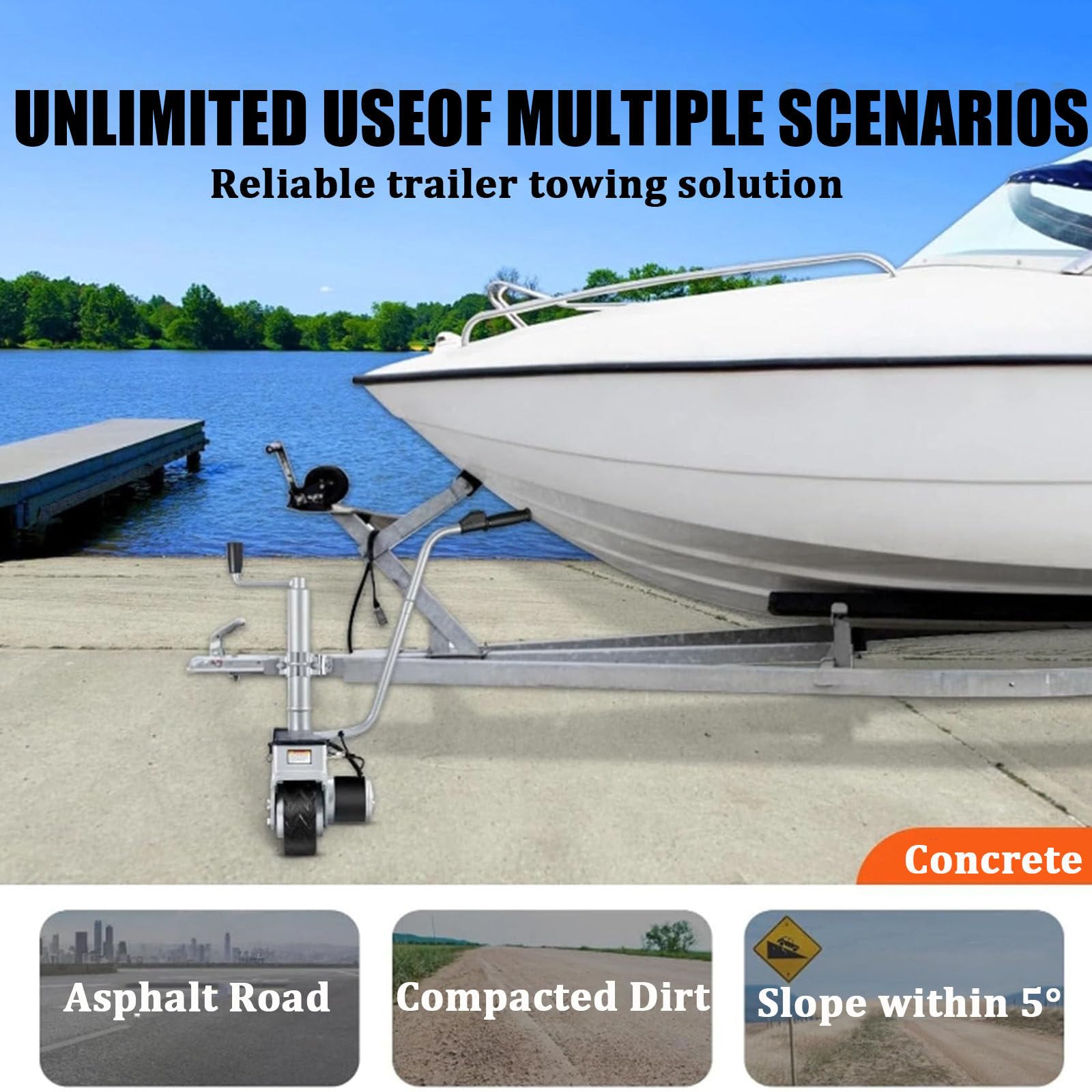 Elektrischer Mini Trailer Mover, 350w Motorisierter Jockey Wheel Trailer Jack Mit Max Load 6000lbs Elektrischer Jockey Wheel Mover