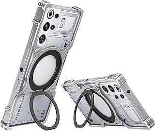 For ZTE Nubia RedMagic 11 Pro/11S Pro/11 Pro+/11S Pro+ Metal Case, Premium Aluminum Cool Metal Frameless Design Bumper case Compatible with Magsafe Kickstand Rotatable Magnetic Holder (Silver)