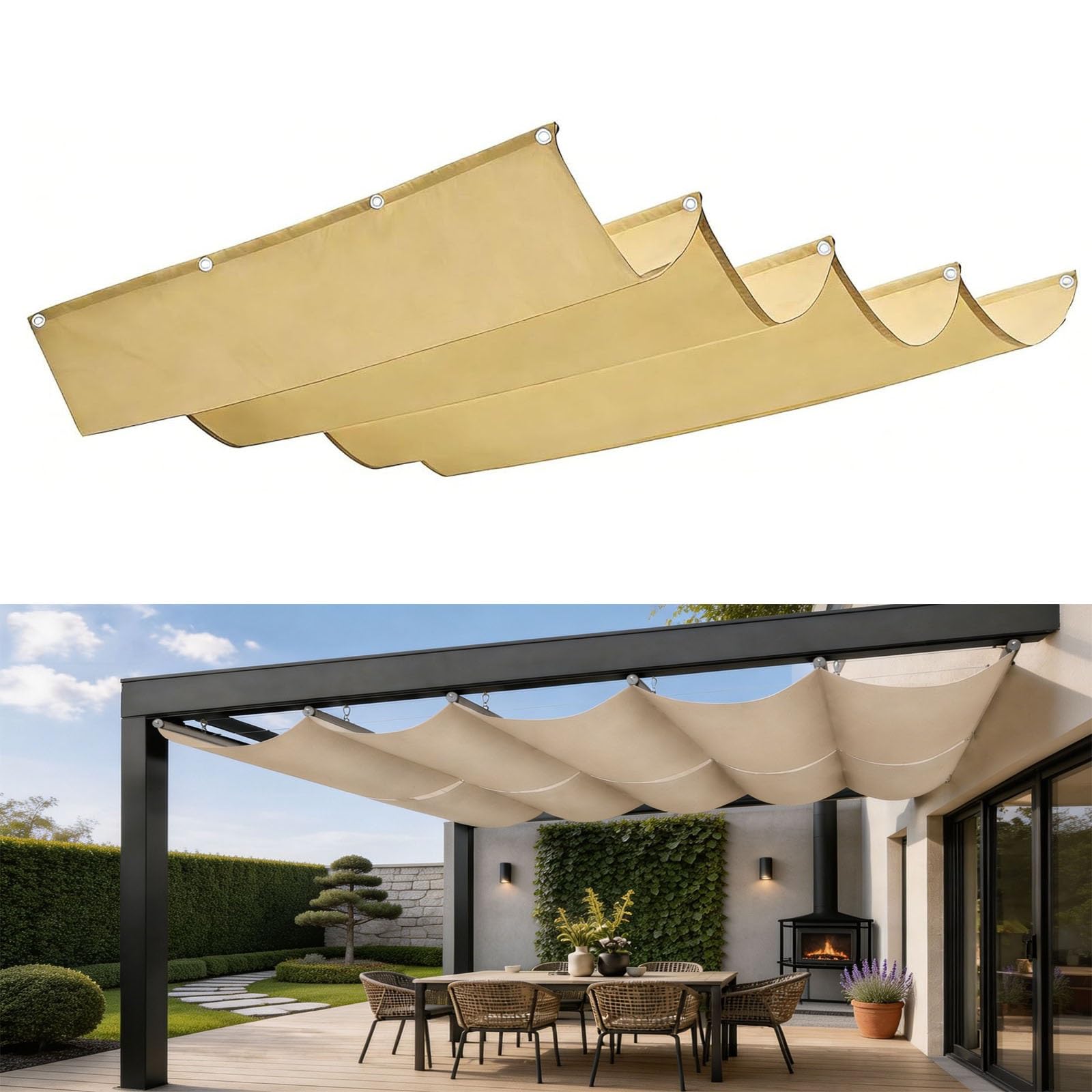 Toldo vela de sombra de alta densidad resistente al clima para arquitectura exterior