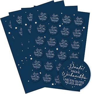 Christmas stickers Merry Christmas, 96 pieces: Stickers small, Christmas stickers self-adhesive, small stickers new year eve round, Christmas tags gifts, gift stickers blue, Ø 4cm
