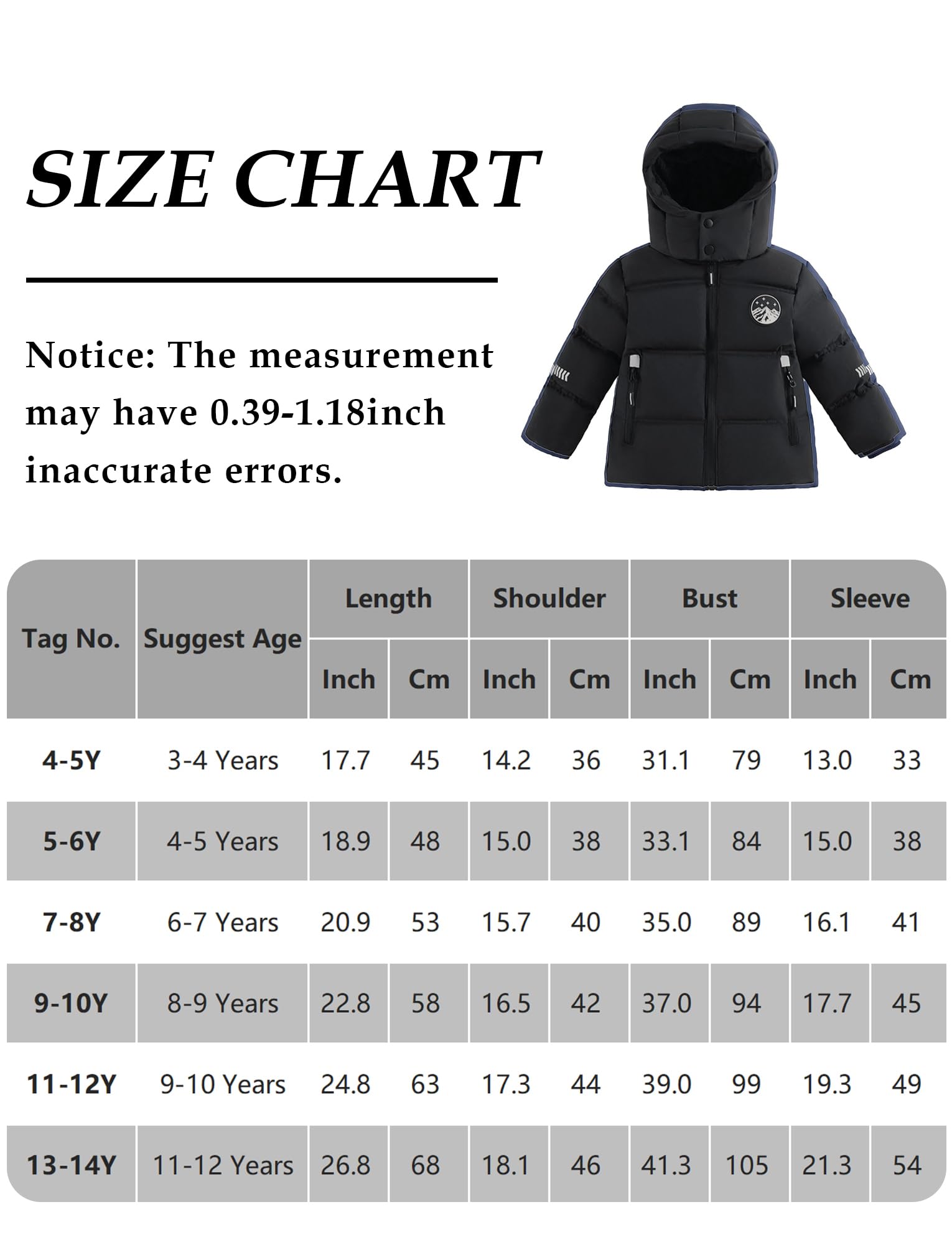 Manteau d'Hiver Enfants Garçons Doudoune Doublée en Polaire Épaisse Blouson à Capuche Coupe-Vent Veste Lourd Chaud 3-12 Ans