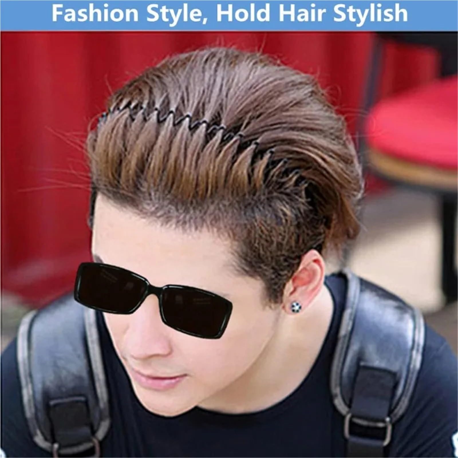 1/20pcs unisex nero elastico antiscivolo fasce semplici in metallo for uomo donna fascia for capelli ondulata accessori for cerchio for capelli a molla Per Sport, Yoga, Trucco(20pcs)