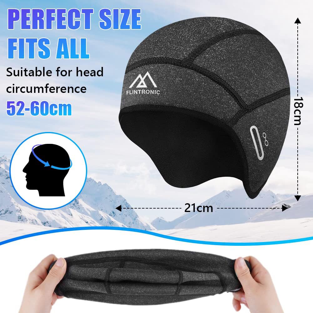 Flintronic Berretto Sottocasco Invernale da Ciclismo, Cappello da Bici Unisex per Uomo e Donna, per Sci, Corsa e Pattinaggio