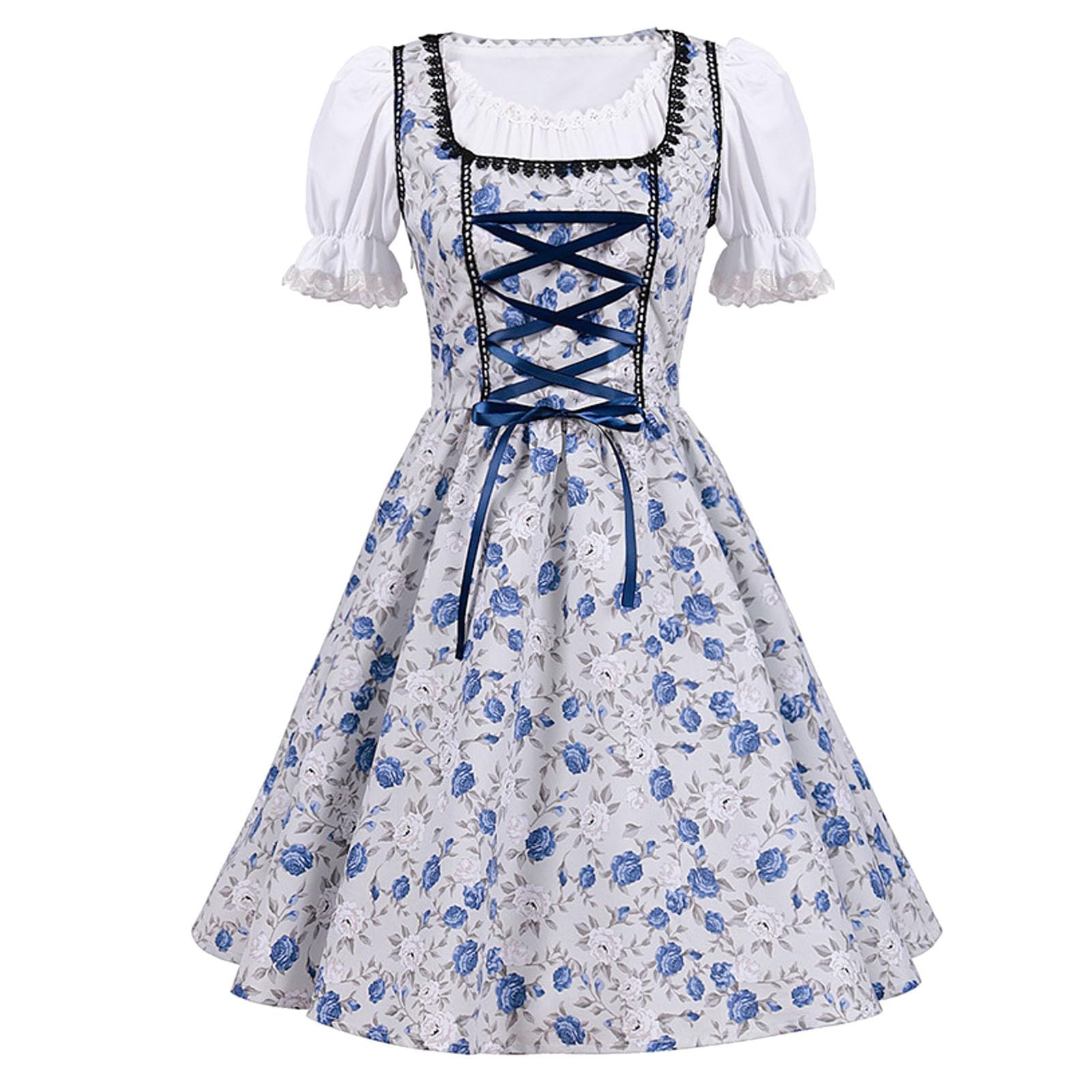 Dirndl - Abito tradizionale bavarese da donna, elegante, stile etnico, per il tempo libero, per feste bavaresi, per cosplay, 2 pezzi, stile etnico tradizionale, per il tempo libero, per feste