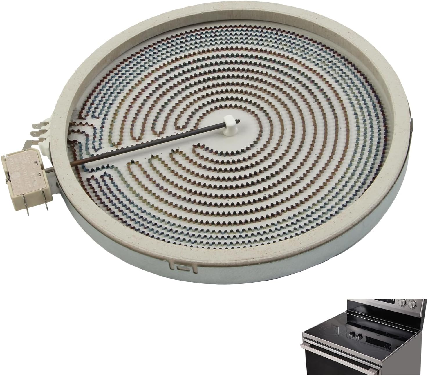 12Inch Range Oven Dual Radiant Surface Element Heater Replace W10189281 MEE64284901 DG47-00056A Fit for Whirlpool GE Maytag Samsung LG Stoves, 1900W 9"/3000W 12" Stove Burner