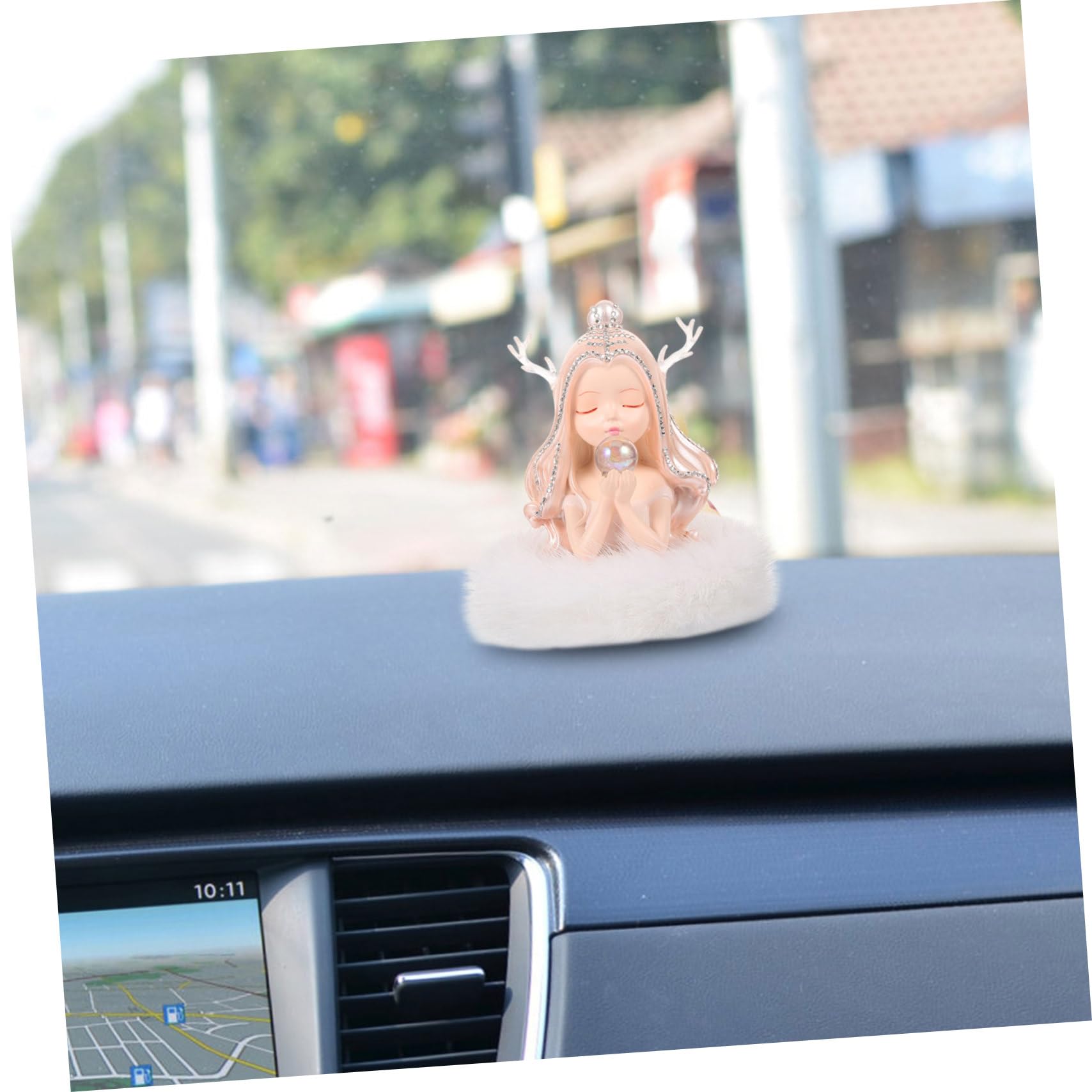 MAGICLULU Decorazione Auto con Angioletto e Base Bianca Profumo Duraturo per Interni Auto Accessorio Elegante e Pratico per Fresco e Rinfrescante