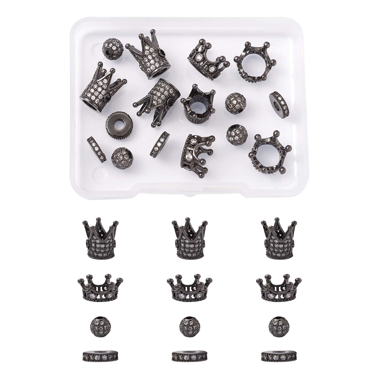Zirkonia Perlen 10 Mm – 16 Stück, 4 Farben, Glänzend, Für Schmuck & DIY