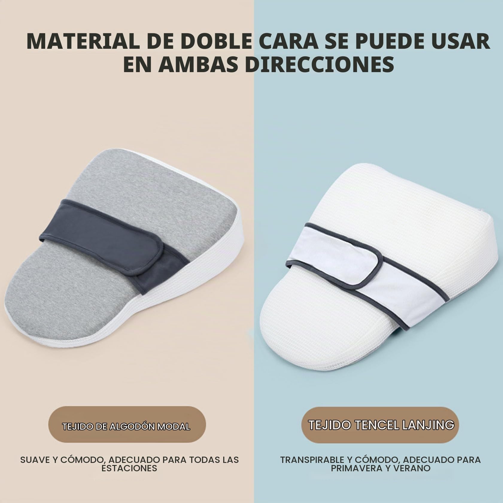 Almohada de cuña para bebés para recién nacido 15x19x5 almohada anti-reflujo de doble cara para bebé con cinta adhesiva cinturón de cintura 15 ° Memory Movement Foam Essentanjes de recién nacidos, al