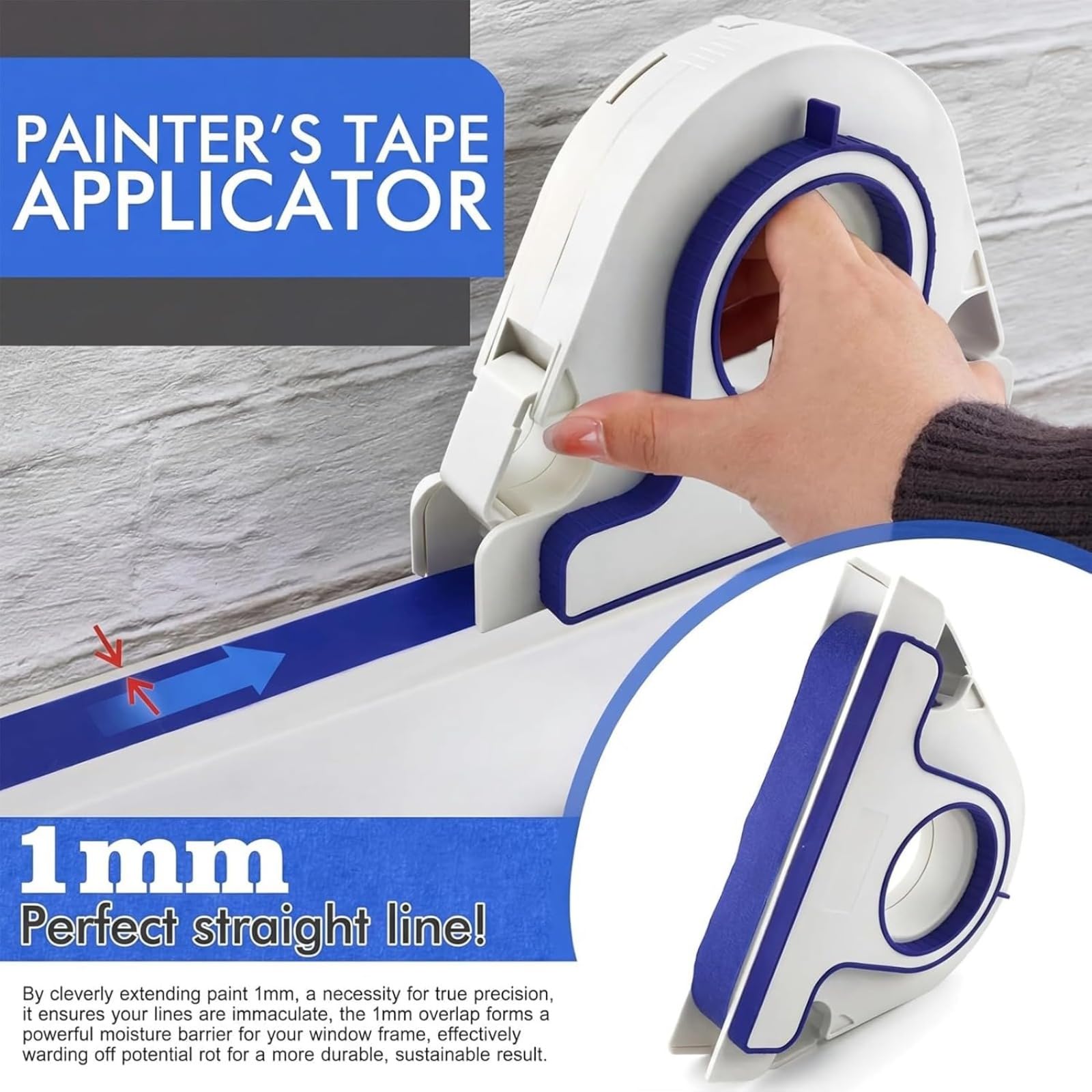 Generisch Malerband Applikator mit Integriertem Schaber 5mm Malerband Applikator, Auftragen von Abdeckband, das Speziell für Zierleisten, Wände und Böden Entwickelt Wurde