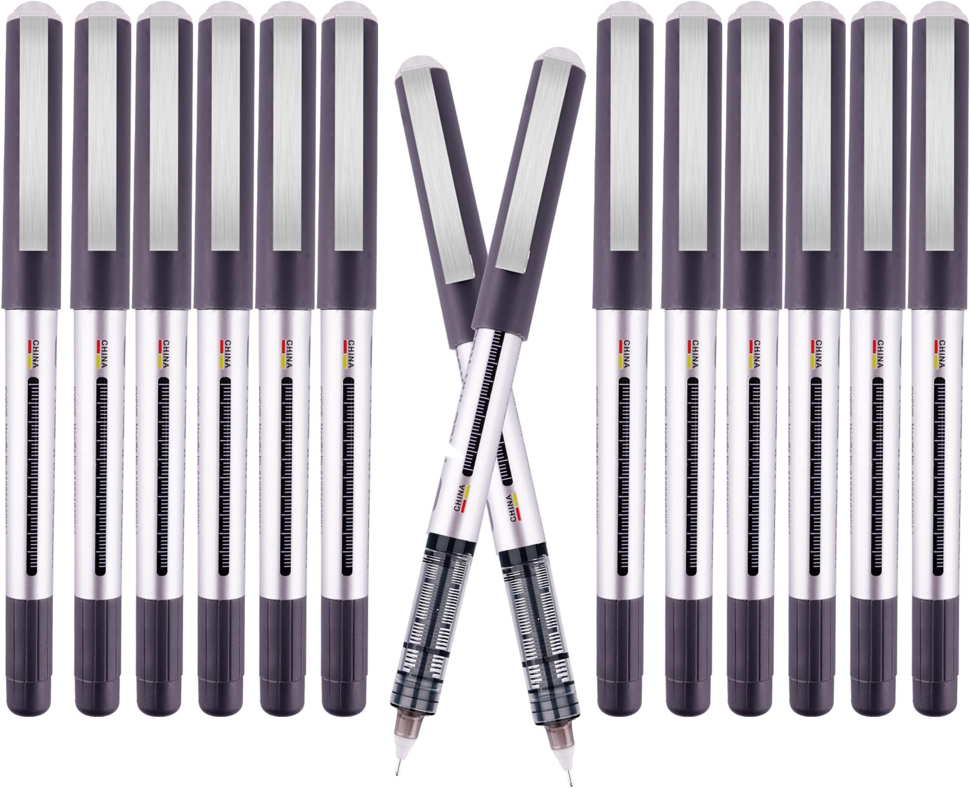 Rollerball Pens, 12pcs Black Ink Pens Fine Point, 0.5 Mm