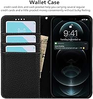 Vista 134 de iCoverCase Funda tipo cartera compatible con iPhone 13 Pro Max con ranuras para tarjetas, funda magnética de piel auténtica con bloqueo RFID, Naranja