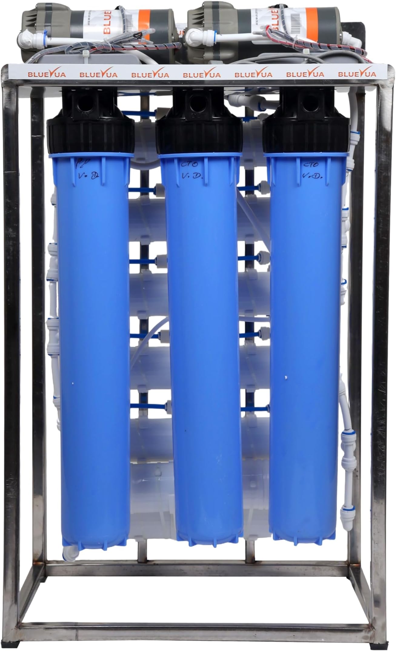 - Bluevua 100 LPH Commercial UV Water Purifier with Double Pump Purification and, TDS Adjuster, Blue. (color: Blue, Capacity: 100 liter per hour)