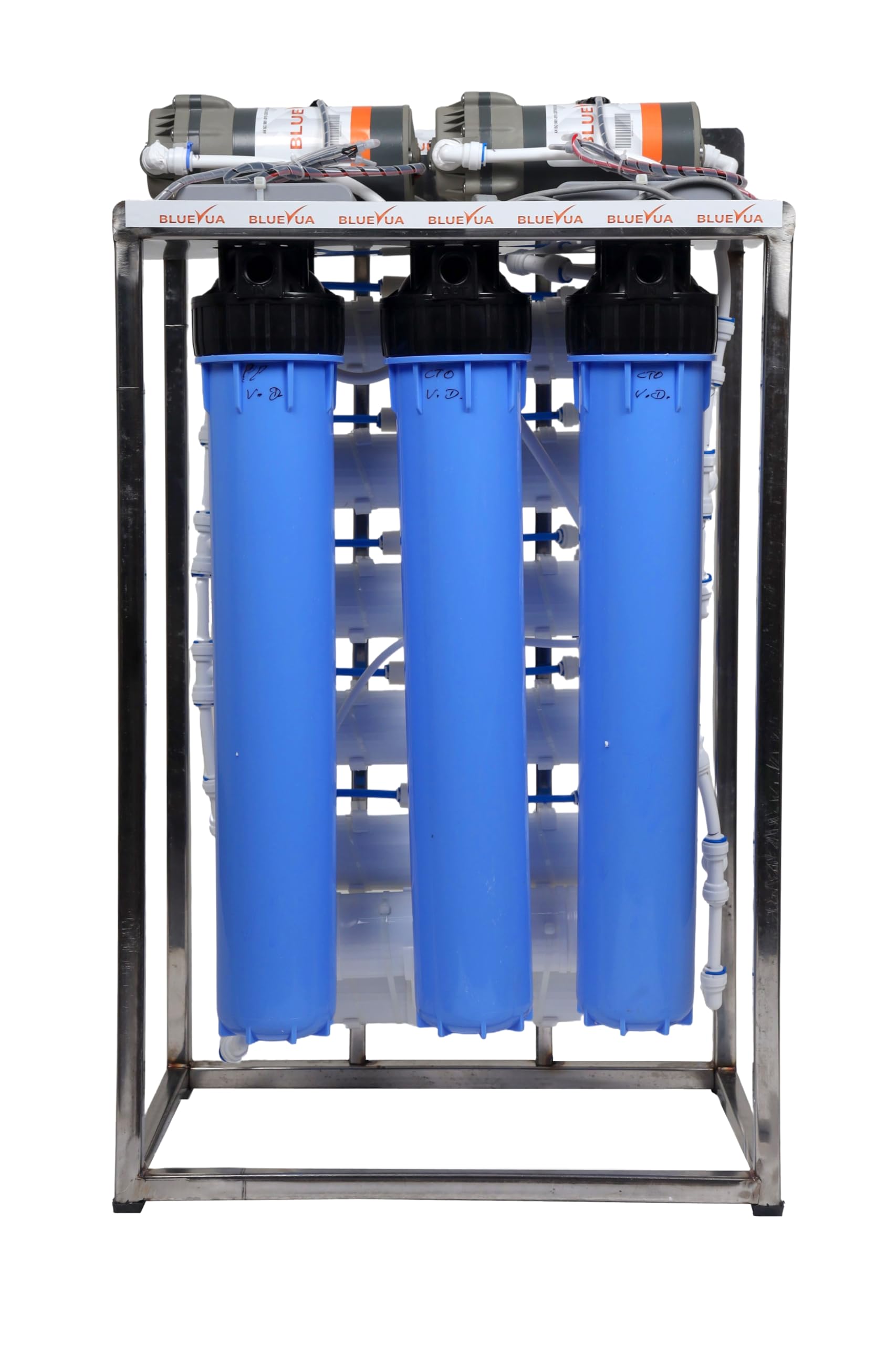 - Bluevua 100 LPH Commercial UV Water Purifier with Double Pump Purification and, TDS Adjuster, Blue. (color: Blue, Capacity: 100 liter per hour)