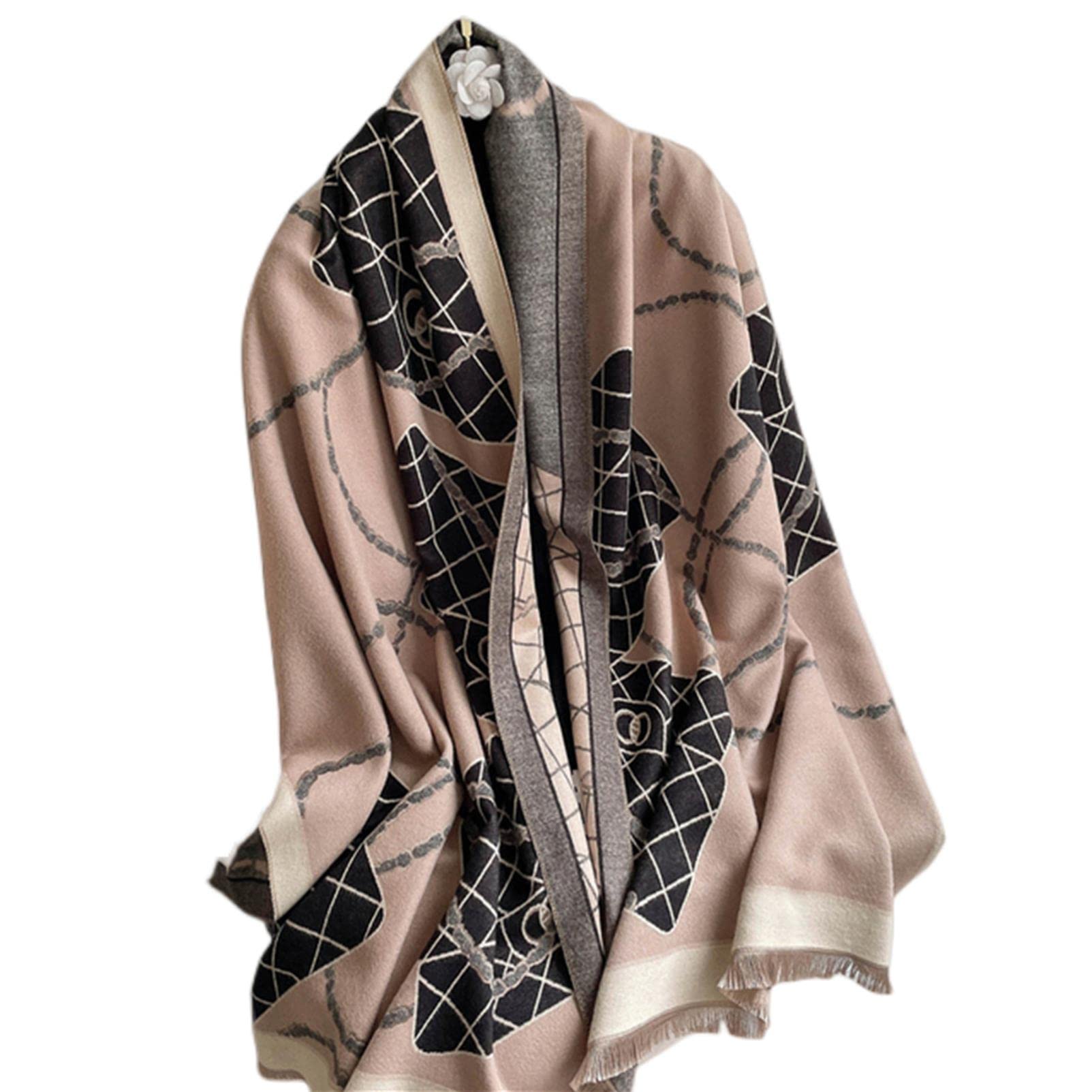 URYYRIT Foulard Écharpe Cachemire Chaude Dames Imprimer Un Châle De Couverture Hivernale Épaisse Et Envelopper Pashmina 180 * 65 Cm Femmes-Wyt47-5