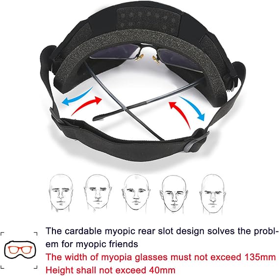 Bike Motorcycle Goggles for Riding, Dirt, Ski, ATV, Racing - Motocross Helmet Windproof Glasses for Adults