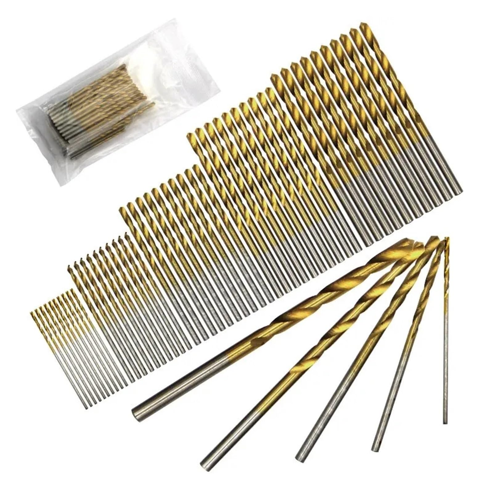 Set di punte elicoidali da 100 pezzi 1-3mm, micro punte in acciaio ad alta velocità per trapano elettrico a mano, lavorazione del legno fai da te e accessori per utensili domestici(1mm-3mm(200pcs))