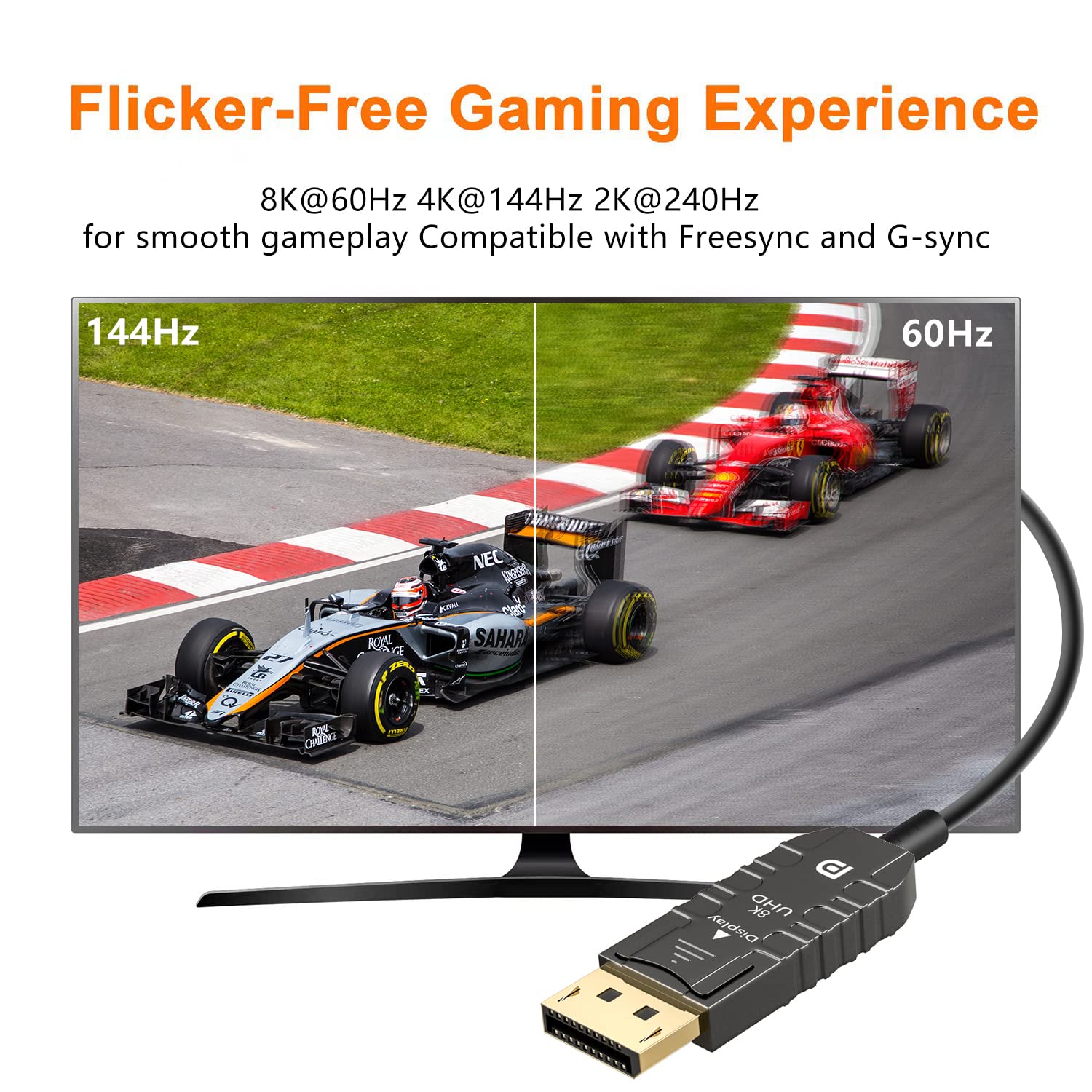 Cable DisplayPort Capshi 8K 1.4 con certificación VESA de 2 m | Lider
