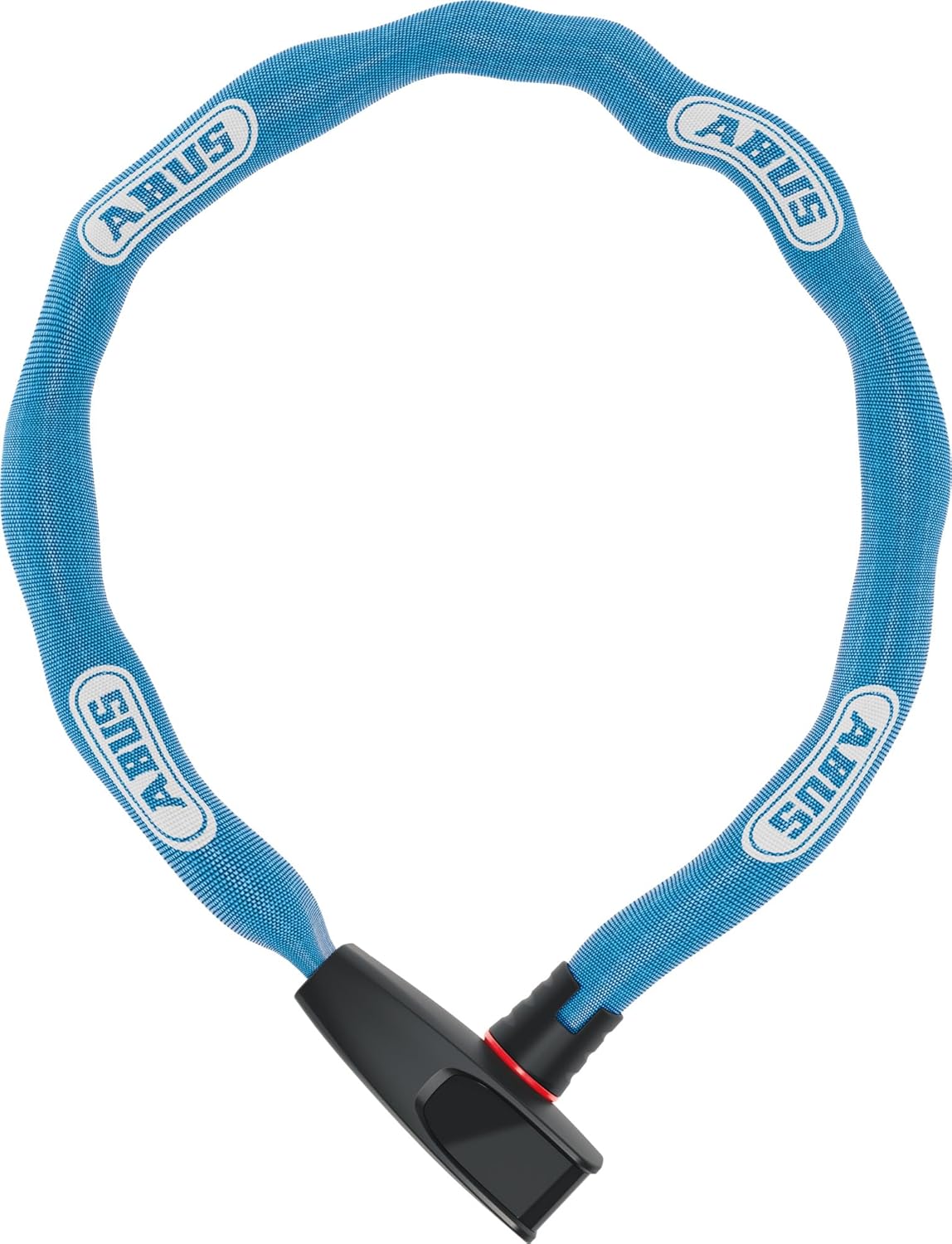 ABUS Catena 6806K Chain Lock - Lightweight Hardened Steel Bicycle Lock with Fashionable Textile Tube - Square Chain with ABUS Security Level 6-85 cm - Red with Heart Pattern