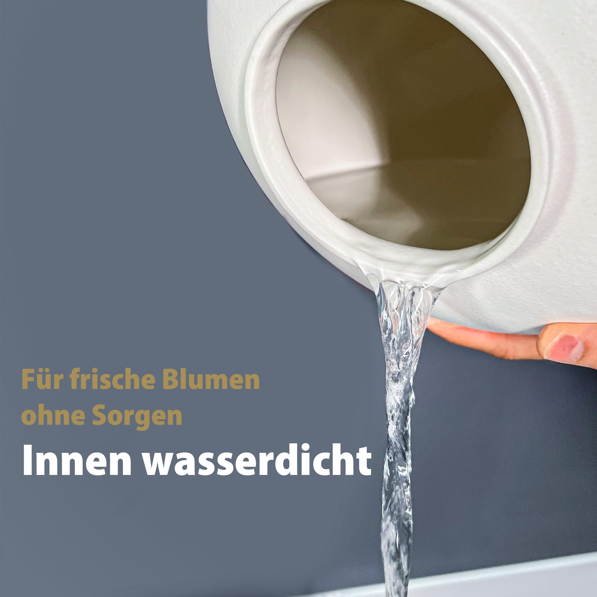 PEUZ Große weiße Keramikvase Einfache Moderne Kugelförmige Blumenvase aus Keramik Höhe 24 cm Dekorative Vase für Wohnzimmer, Schlafzimmer & Büro