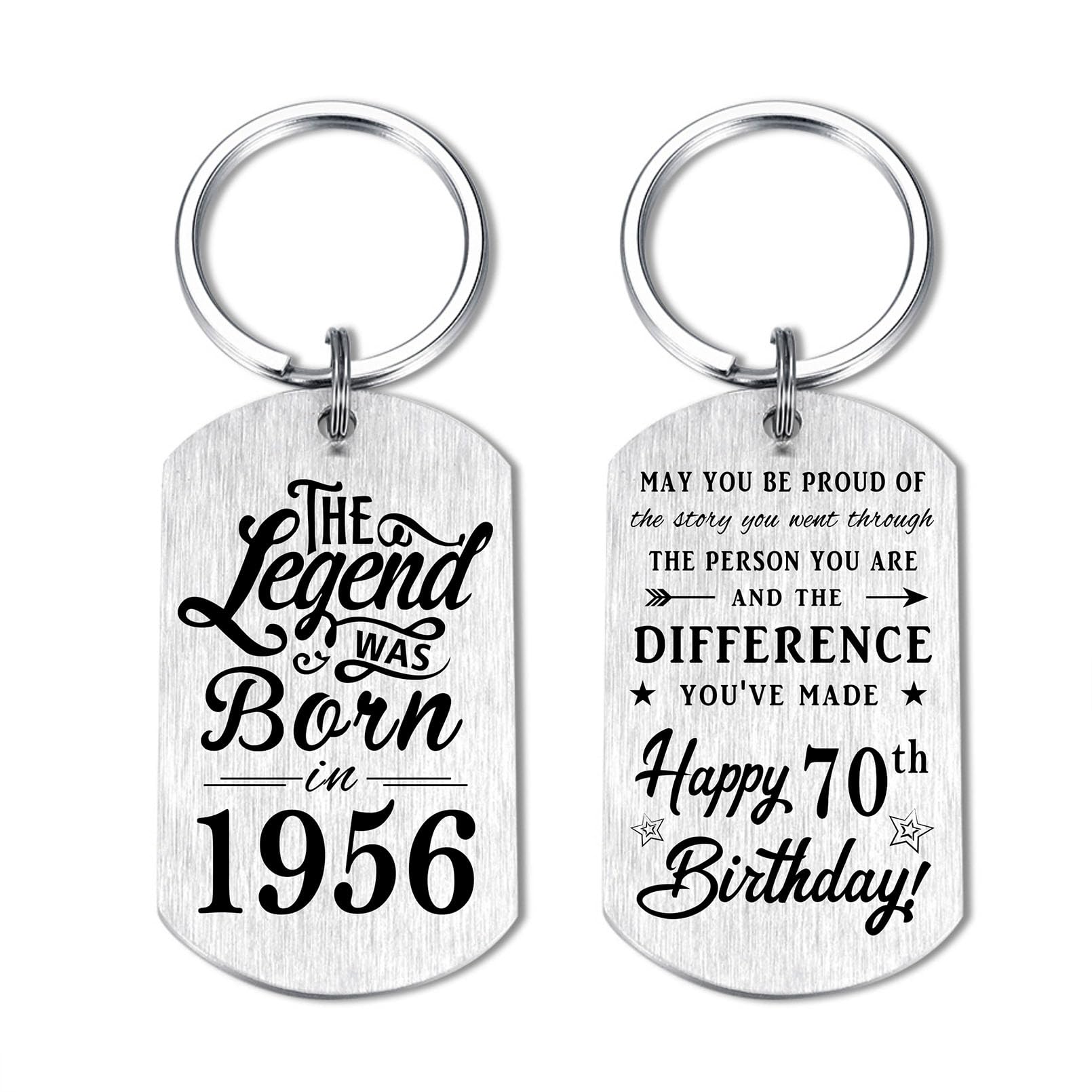 Yobent Birthday Gifts for Men Women Him, Happy Birthday Personalized Keychain, Men Gifts for Bday Unique