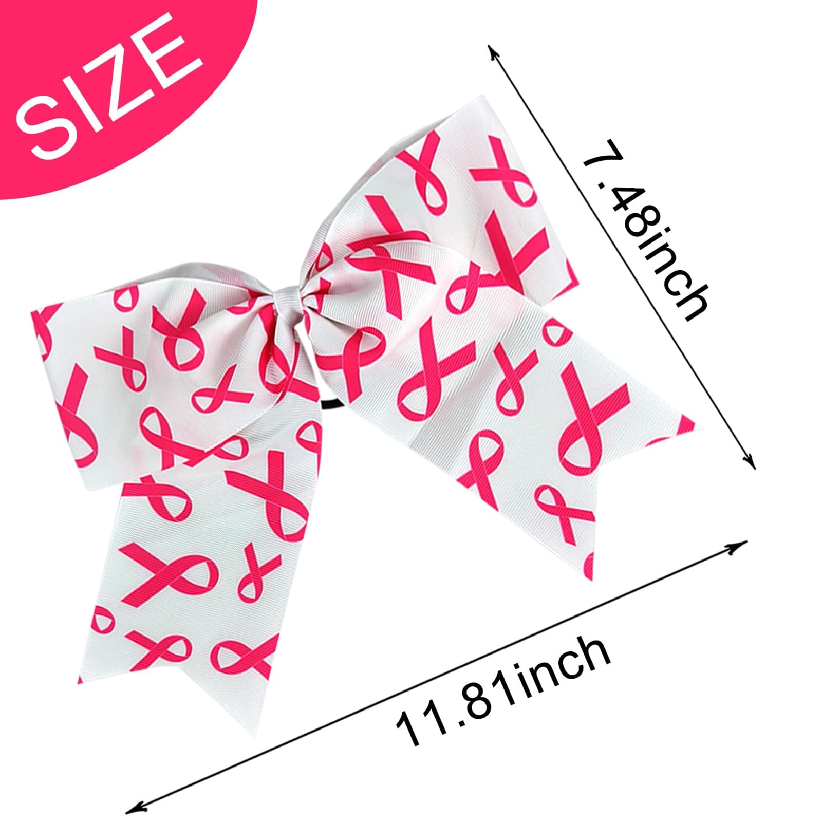 Lazos de cinta rosa para el cabello, lazos para el cabello para concienciación sobre el cáncer de mama, coleteros rosados, lazos de animación para niñas y mujeres, accesorios para el cabello, 2