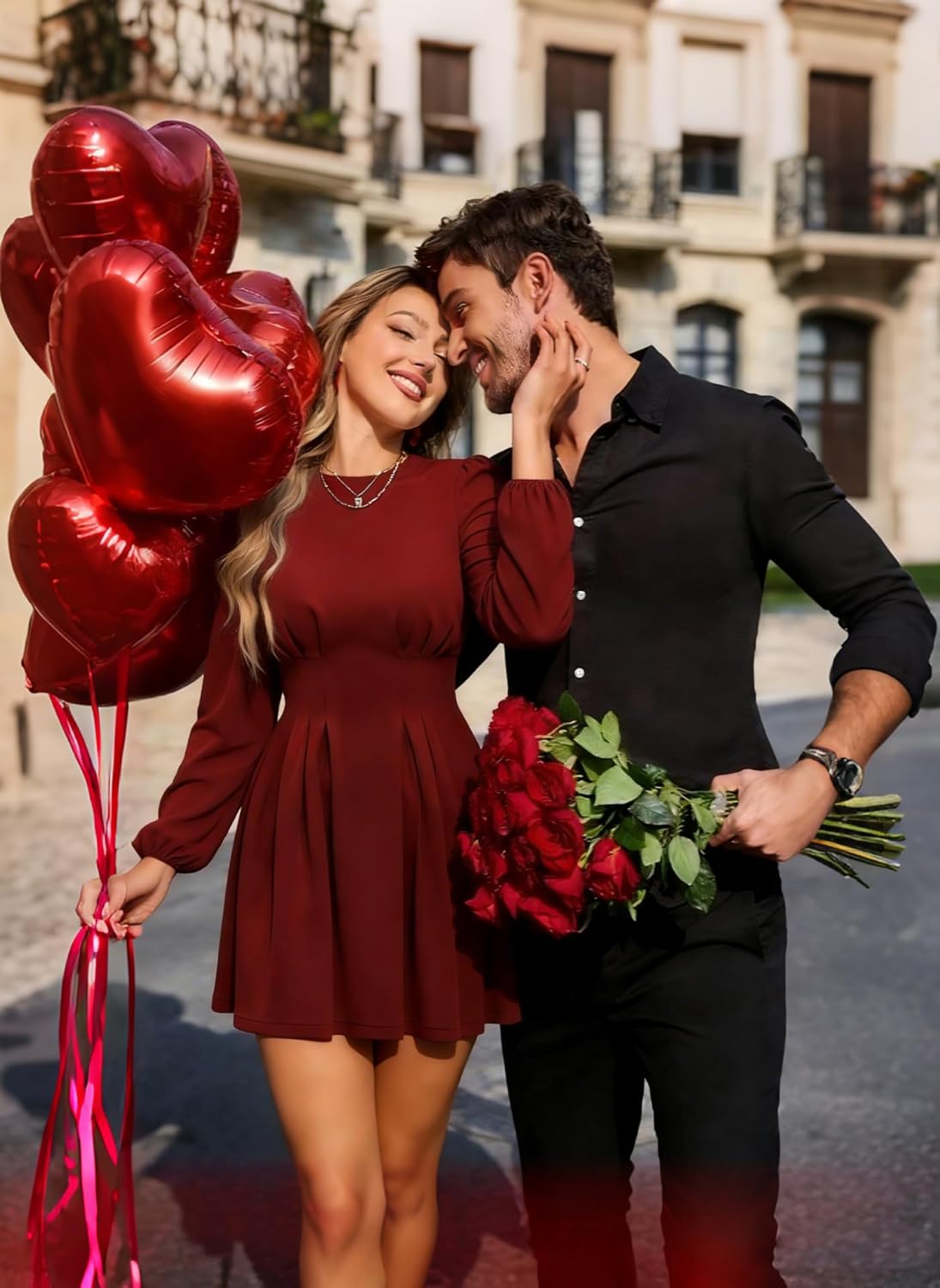 Work Dresses for Women 2026 Spring Business Casual Dress Long Puff Sleeve High Waist A Line Short Office Dress - Image 5