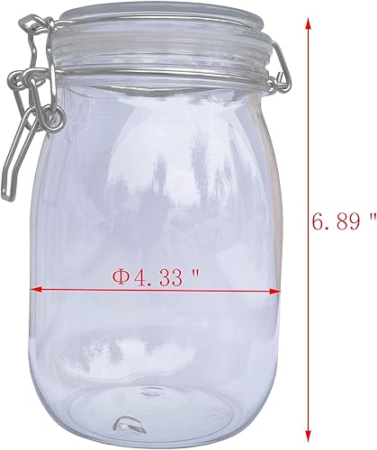 Miniatura 6 de FixtureDisplays Cierre de alambre PET Jar 13.5 fl oz Spice Jar Seal Pintura Aceite Almacenamiento Tarro Contenedor Cerradura 18615-400ML-NPF