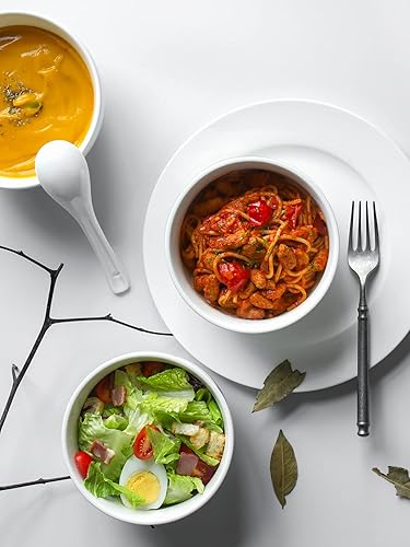 Miniatura 4 de DOWAN Tazones de sopa y cuencos de cereales de 5.8 pulgadas de profundidad – Juego de 4 cuencos grandes de 30 onzas para cocina – Cuencos de