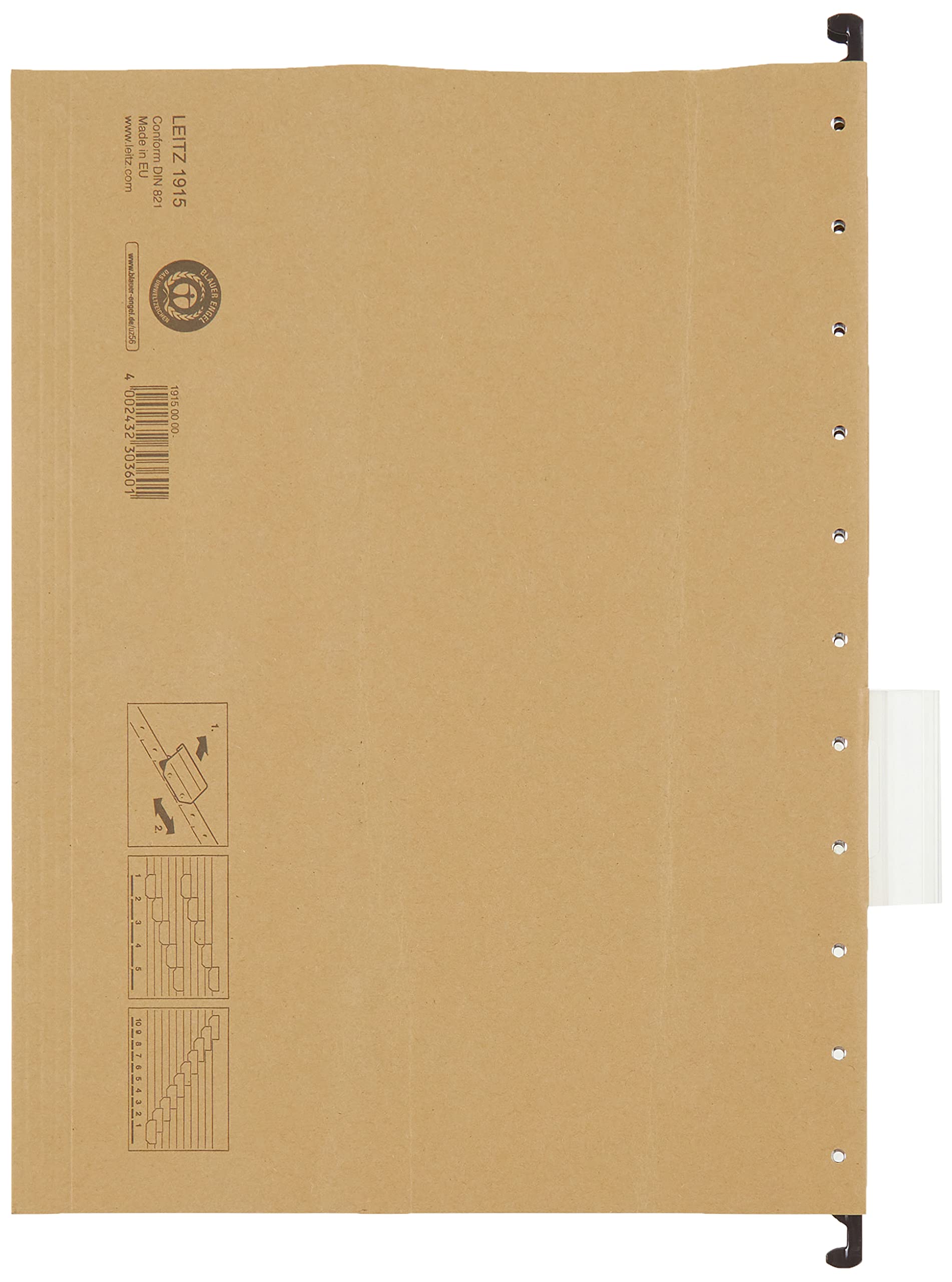 Leitz 19153000 teczka wisząca Alpha, karton sodowy, 10 sztuk, naturalny brąz