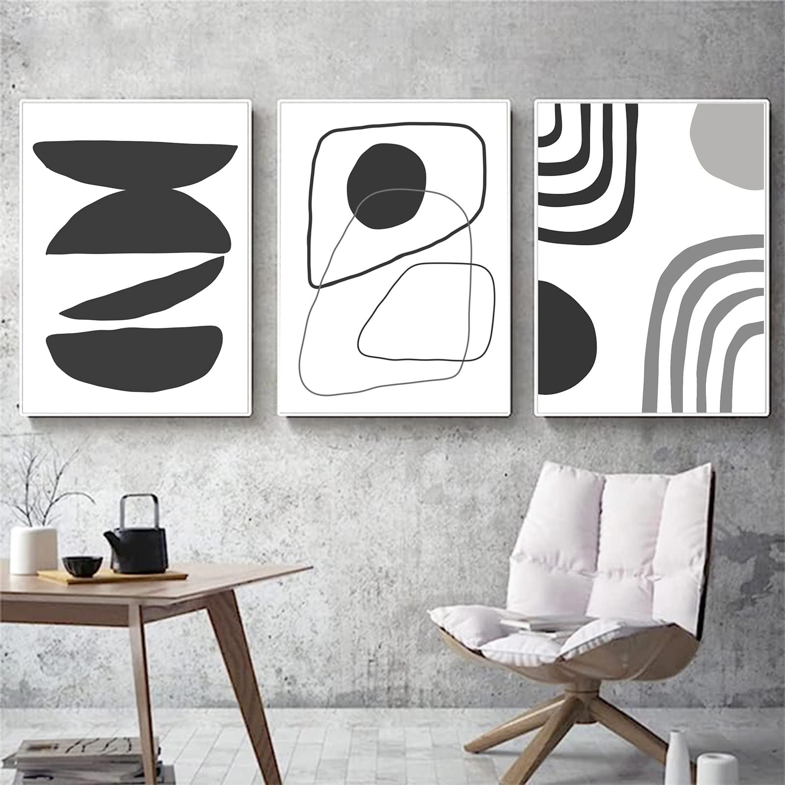 Sarah Duke Juego de 3 pósteres bohemios de pared en blanco y negro, para salón, dormitorio, decoración de pared, sin marco (50 x 70 cm)