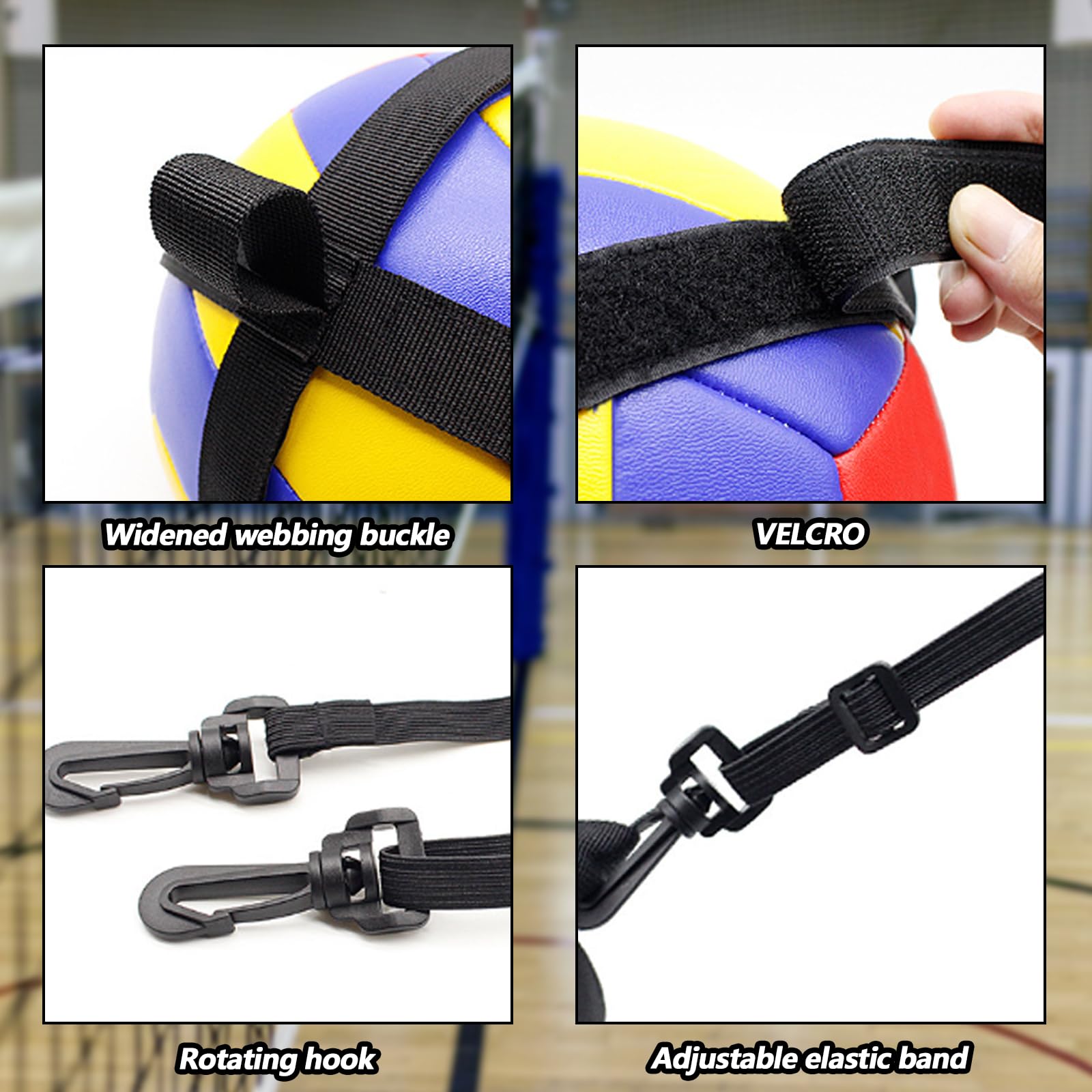 Aisny Conjunto de Equipo de Entrenamiento de Voleibol, Accesorios de Voleibol Banda de Resistencia Cinturón de Resistencia Kit de Práctica en Solitario Ajustable para Servicio de Voleibol