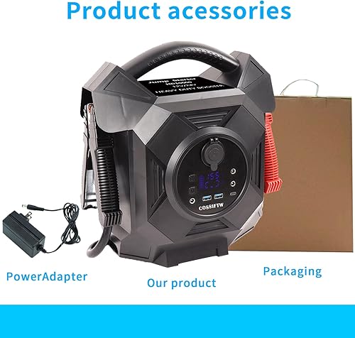 Miniatura 6 de Arrancador de salto ultra potente paquete de refuerzo de batería de 10000 A 12 V24 V con cables de puente comerciales, iluminación LED y carga