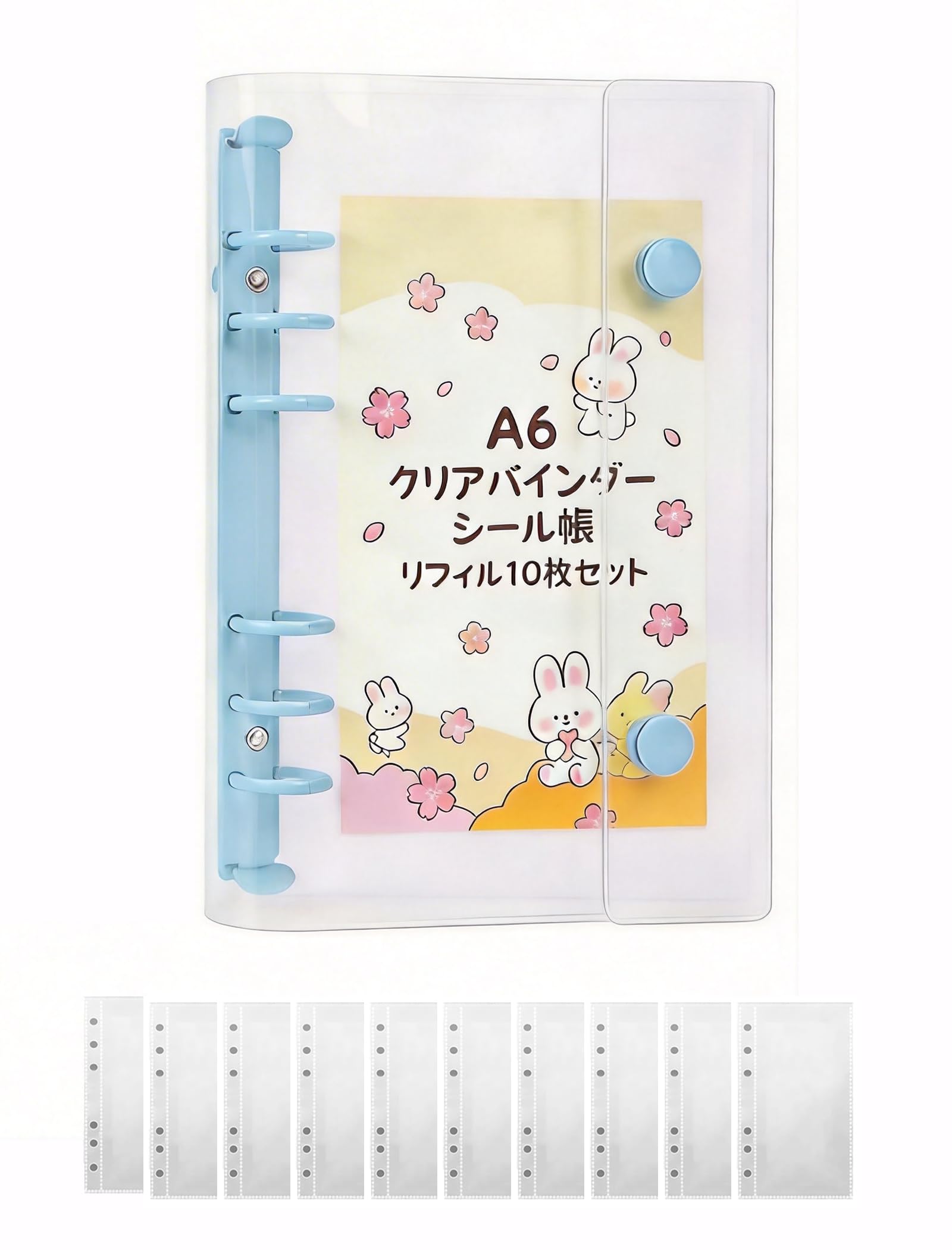 Amazon.co.jp: CLUCKHUB シール帳 クリア A6 132x196mm 女の子