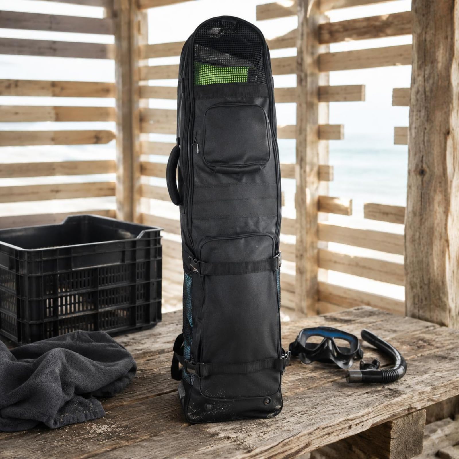 Bolsa Aletas Largas Nylon Bolsa Aletas Buceo Resistente Accesorio Acuático para Buceo Libre