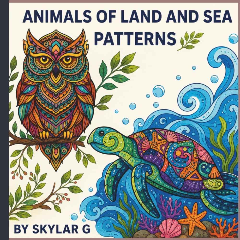 Animal of land and sea patterns: Intricate Wildlife Designs for Relaxation, Creativity, and Stress Relief