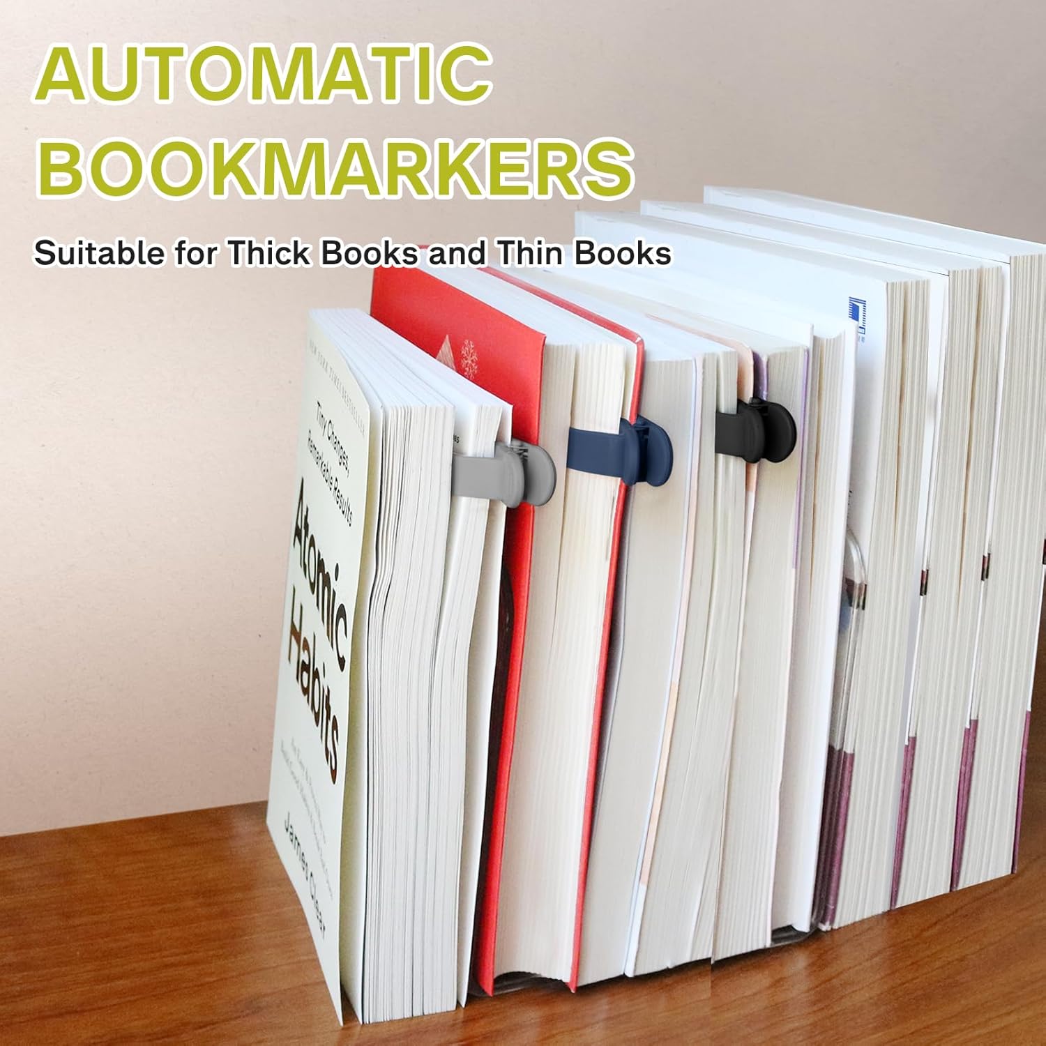 SMUK 6 Pieces Silicone Bookmark, Unique Automatic Bookmarks for Book Lovers Reading Women Men Teens Teachers, Book Mark Book Page Keeper Reading Gifts for Reading Lovers - Image 6