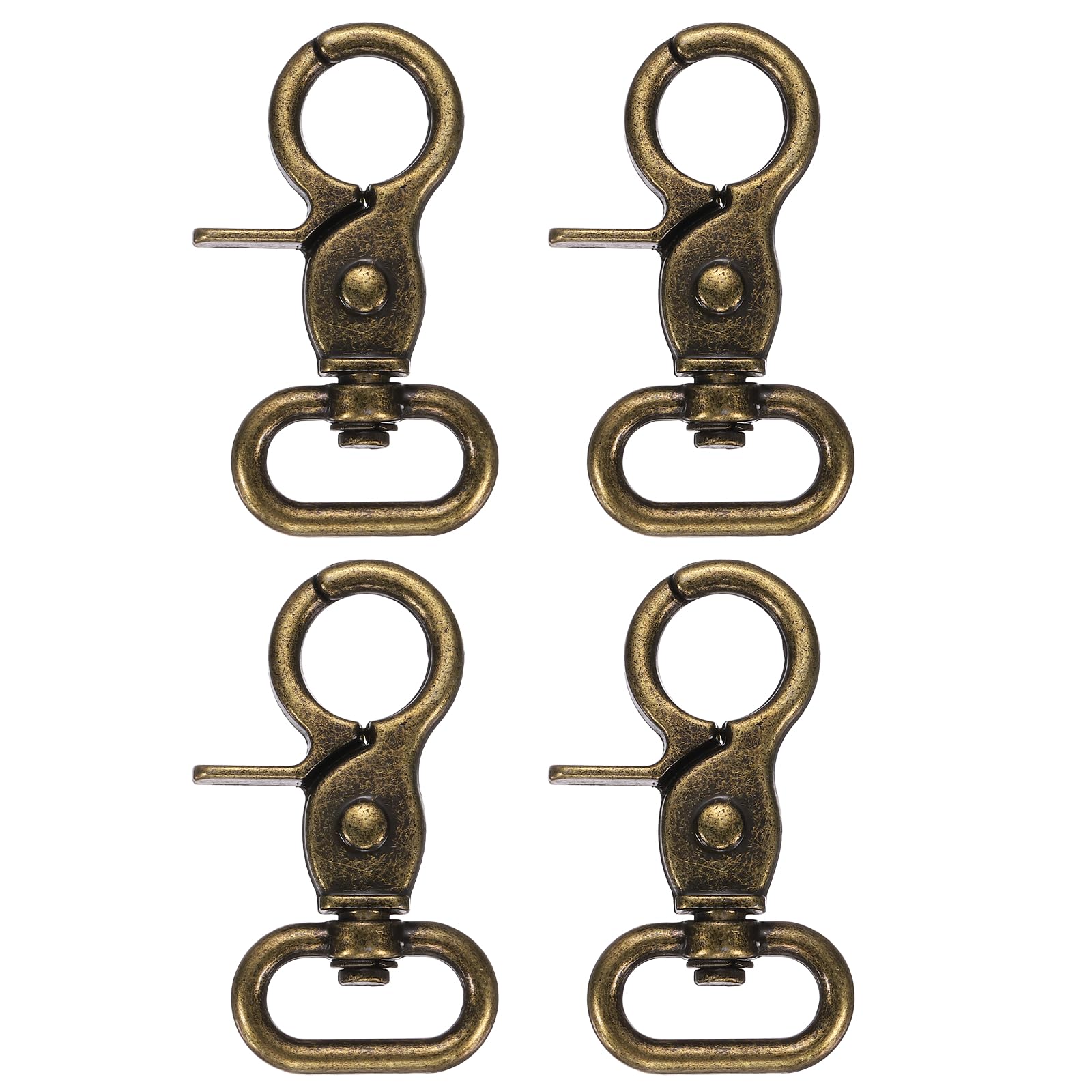 sourcing map 4Pcs Swivel Snap Hook, 20mm(0.79") Trigger Snap Heavy Duty Zinc Alloy Metal Lobster Claw Clasp Lanyard Clips for Straps Bags Belting Leathercraft, Bronze