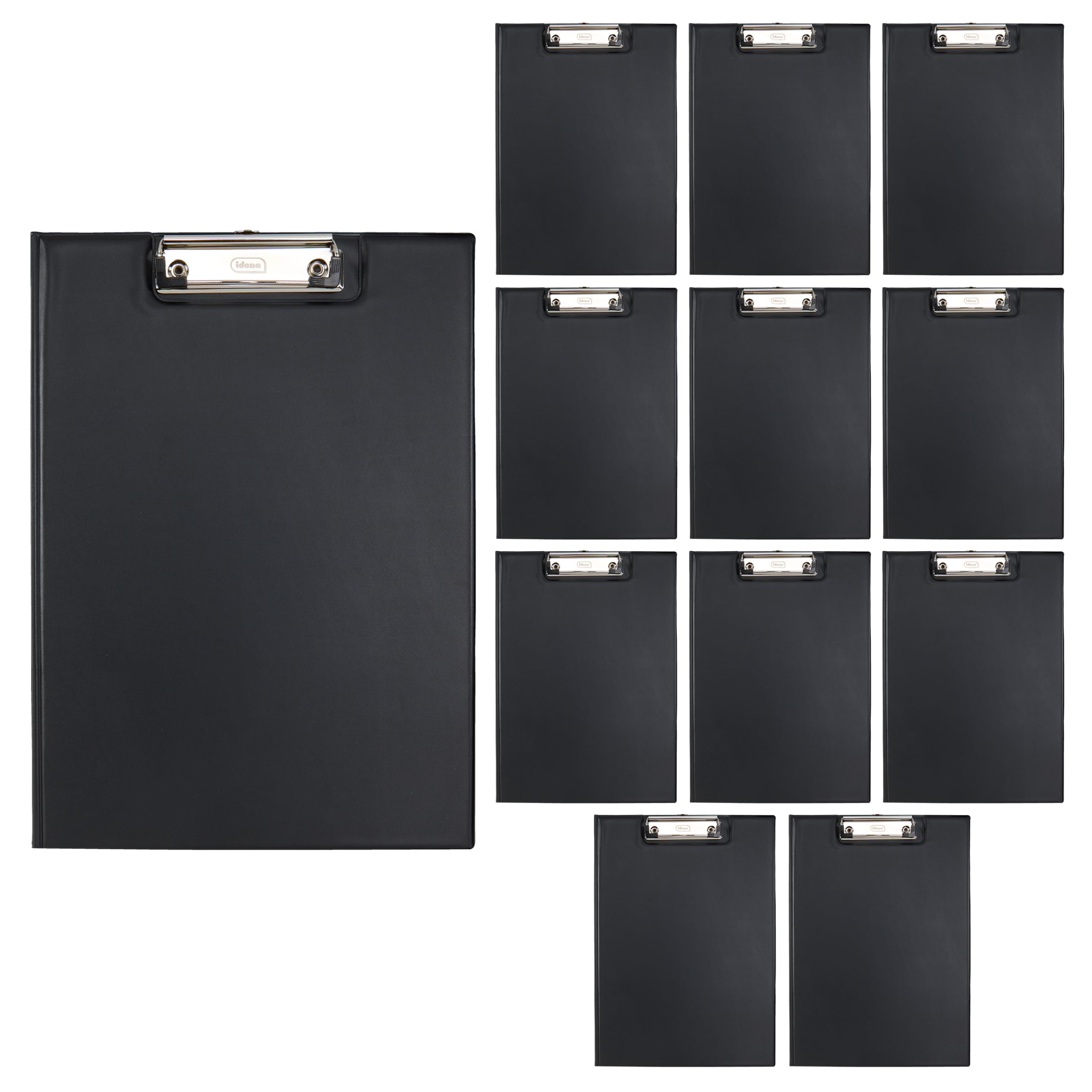 Idena 90294 - Cartella per appunti per DIN A4, 12 pezzi, formato verticale, cartellina rivestita in PVC nero, con copertina