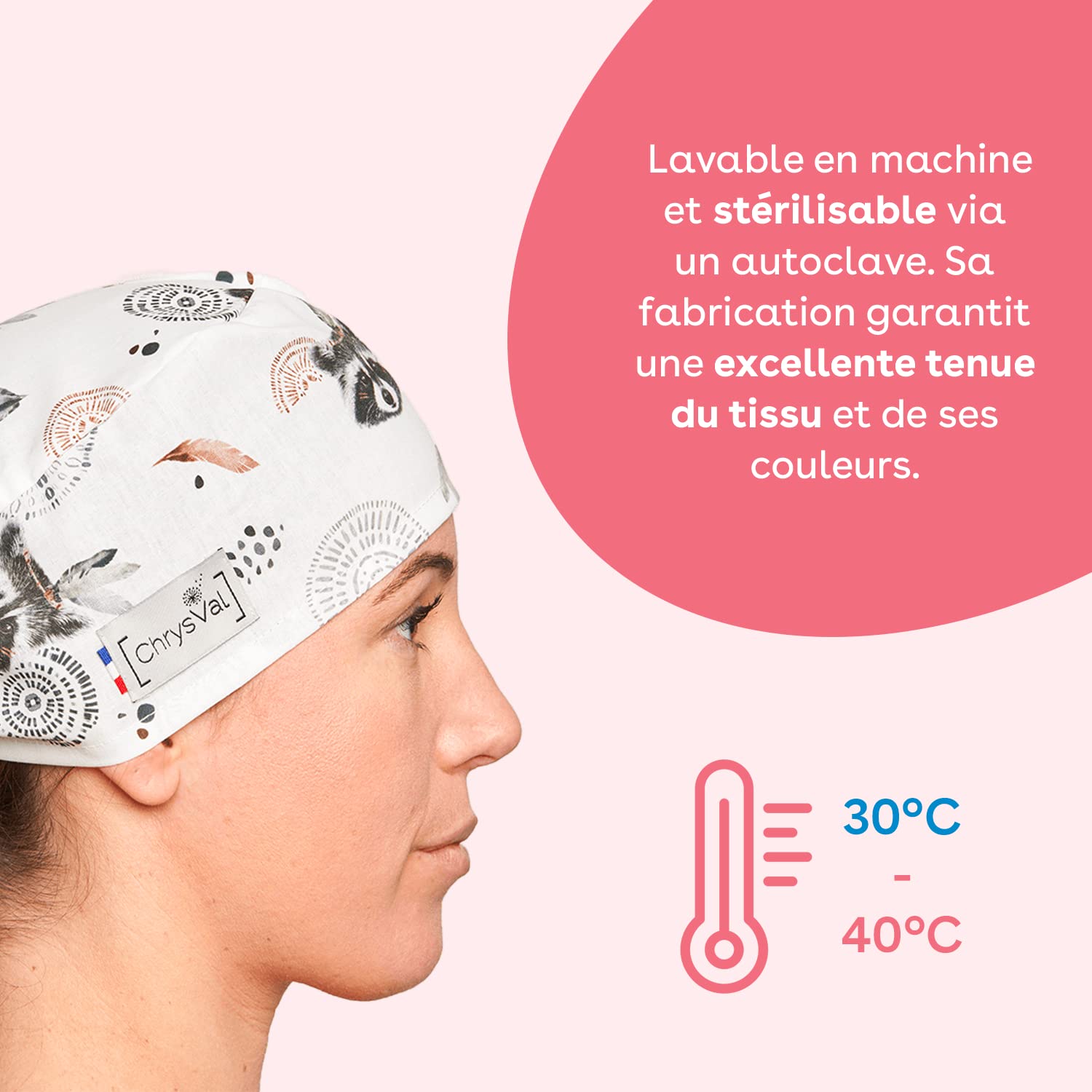 Calot Court BD Wonder Woman - Bonnet Chirurgical Ou Calot Cuisine Unisexe 100% Coton Oeko-Tex - Réglable Avec Attaches - Made In France