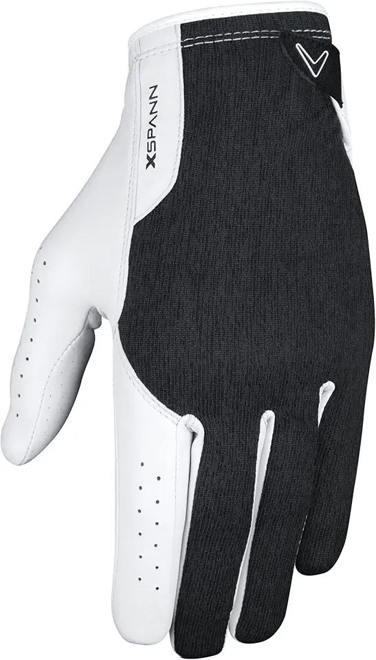 Luva de golfe masculina de couro Cabretta premium com ajuste de compressão X-Spann