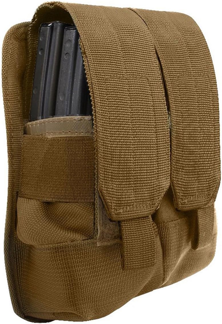 Rothco Universal Double Mag Rifle Pouch, Molle Coyote Brown