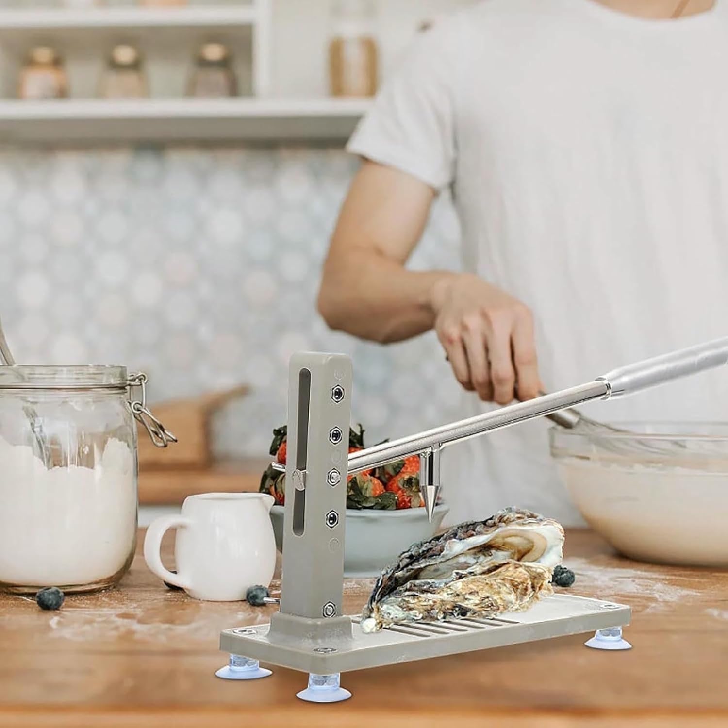 Oyster Sheller Set, Seafood Tool with Bottom Fixing Design