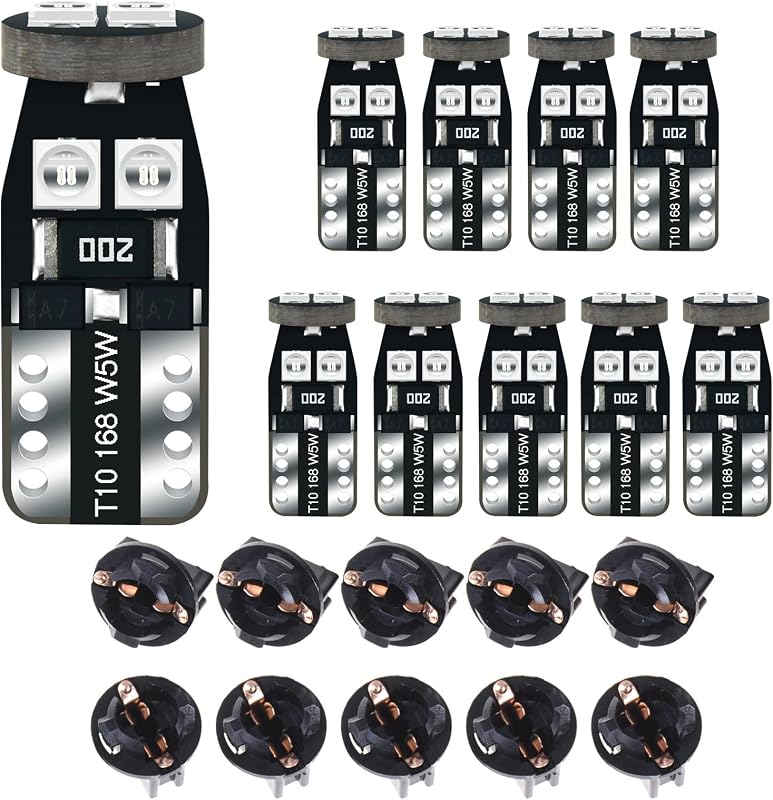 Lâmpada LED T10 W5W 168 194 PC175 PC194 DODOFUN Verde para Painel Automotivo – 10 unidades