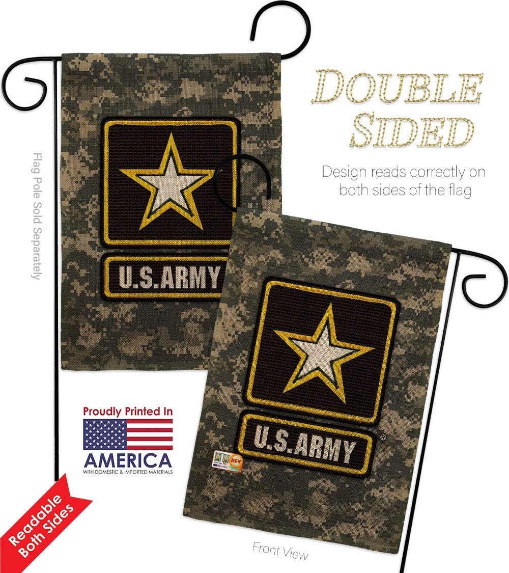 US Army Camoflash Burlap Burlap Garden Flags Pack Armed Forces Rangers United State American Military Veteran Retire Official Support Our Troops Small Gift Yard House Banner Double-Sided 13 X 18.5