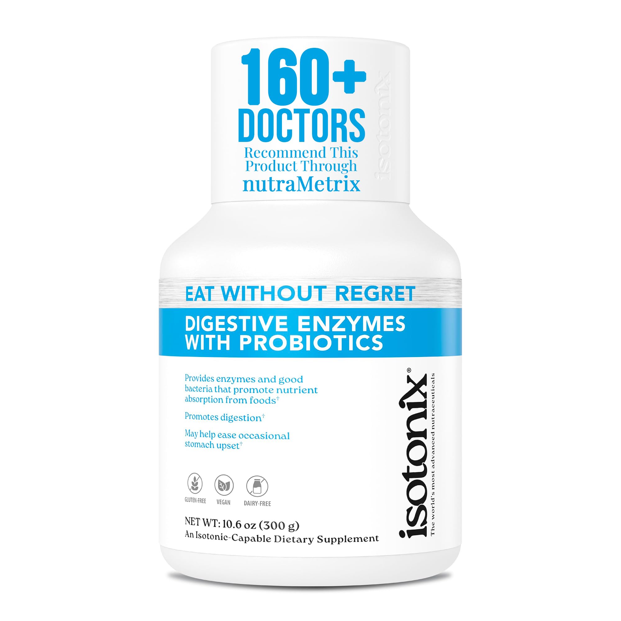 Isotonix Suplemento de Multi-enzimas com Probiótico DigeZyme® e Bacillus coagulans em Pó Isotônico, 90 porções