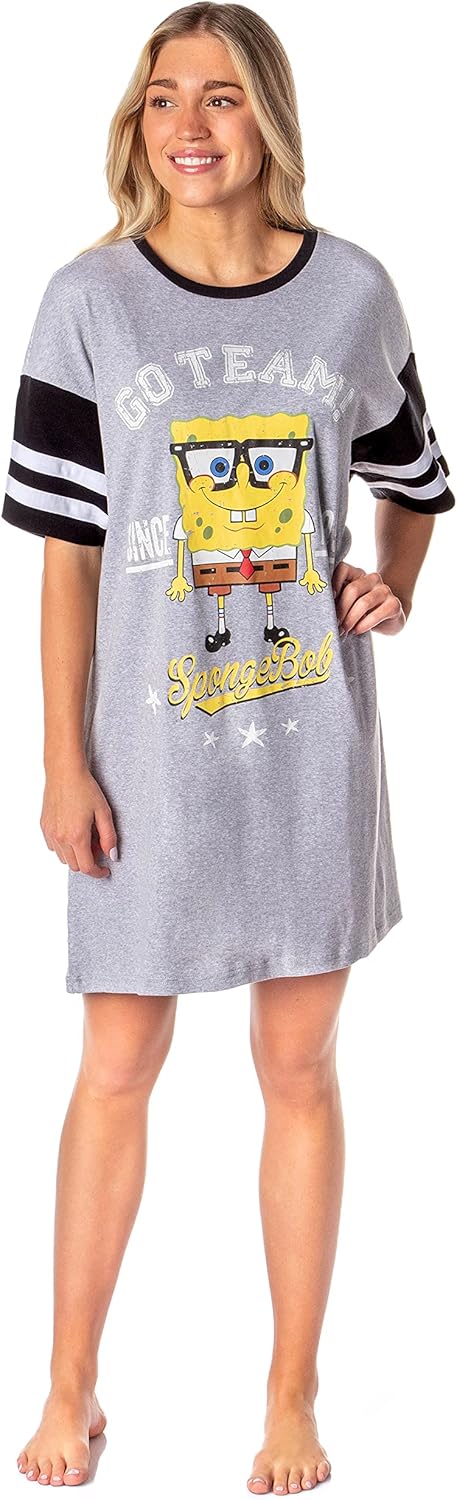 INTIMO Nickelodeon SpongeBob SquarePants Womens' Go Team! Nightgown Sleep Pajama Shirt