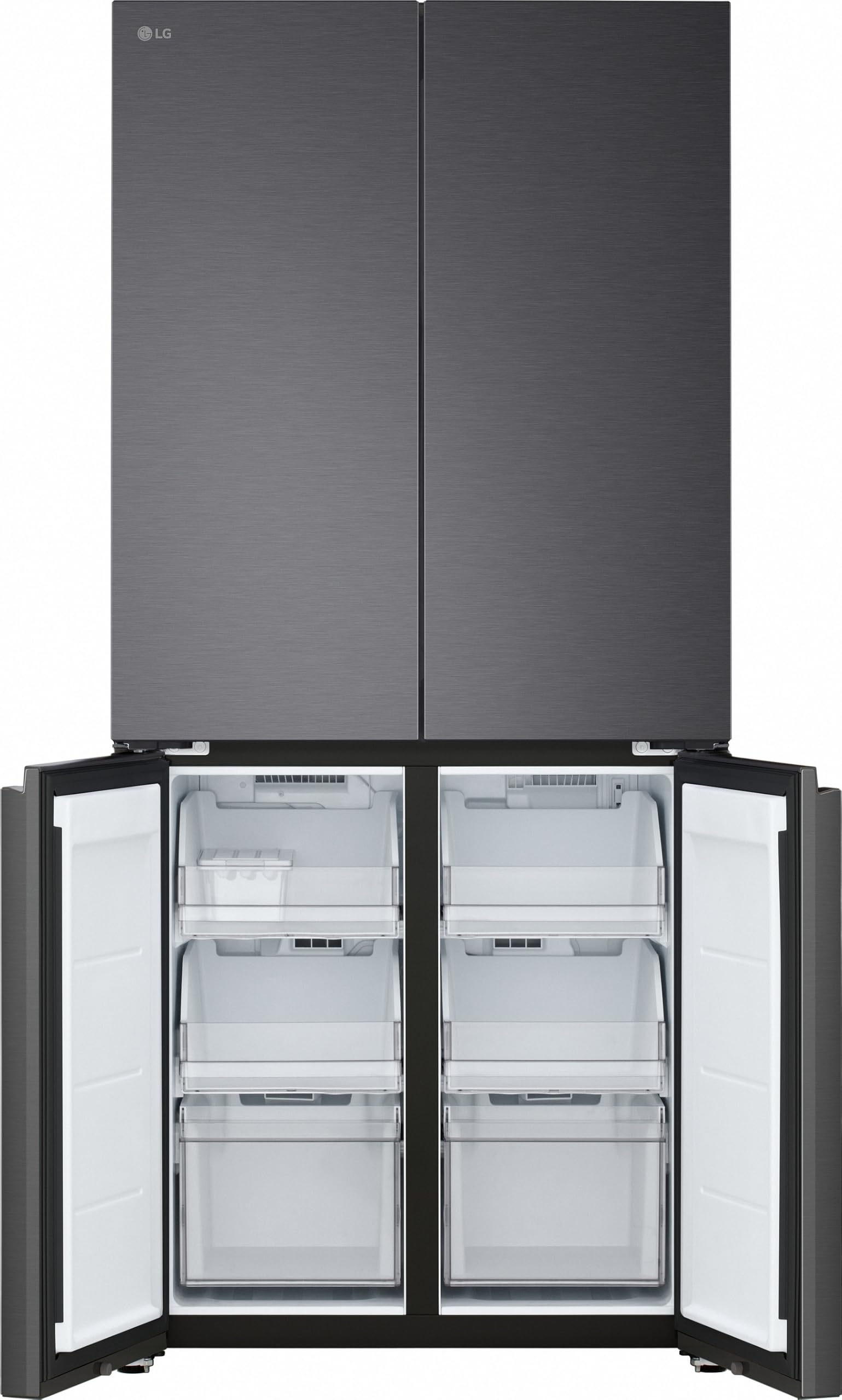 LG GMBS30SDEP SLIM Fit&Max Multi-Door Kühlschrank mit Gefrierfach (580 L, Energieklasse D) vollintegrierbar oder freistehend, DoorCooling+, LinearCooling, Schwarz
