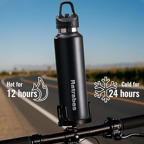 Miniatura 5 de Botella de agua aislada de 21 onzas, vaso aislado con apertura de un solo toque, botella de agua de viaje con diseño a prueba de fugas, botella de