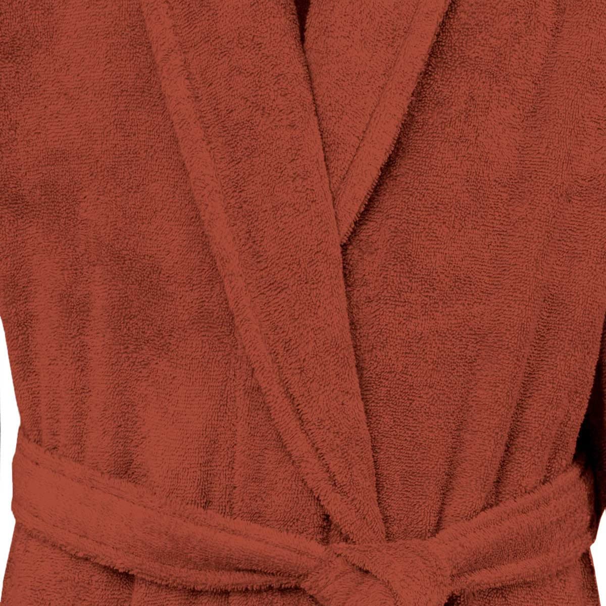 Sensei Maison - Peignoir de Bain Mixte 420g/m² Luxury COL CHÂLE - 3 - L - Terracota
